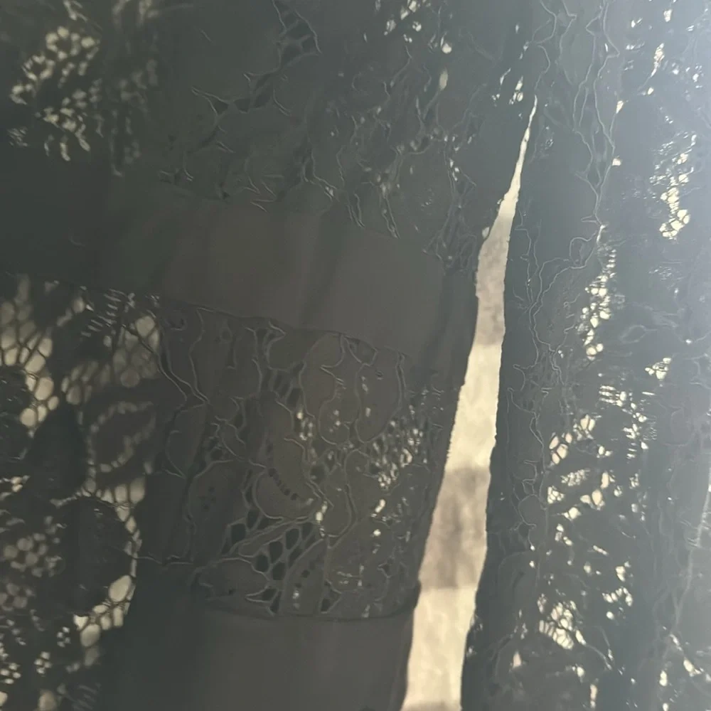Beautiful black floral sheer jacket button up - Picture 14 of 15